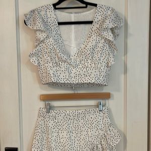 Cropped Skirt Set M